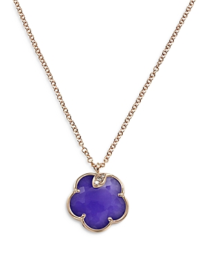 Pasquale Bruni 18k Rose Gold Petit Joli Necklace With Violet Quartz & Diamonds, 16.7 In Purple/rose Gold