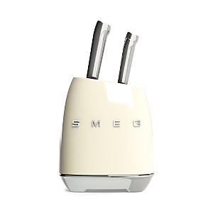 Smeg 6-piece Stainless Steel Knife Set In Cream