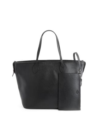Pebble Grain Leather Wide Tote