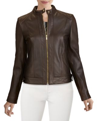 cole haan women's leather jacket