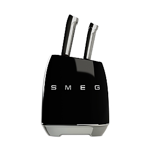 Smeg 6-piece Stainless Steel Knife Set In Black