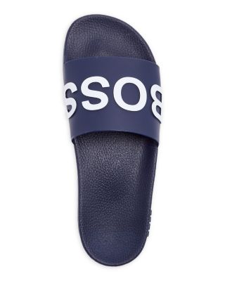 navy blue designer slides