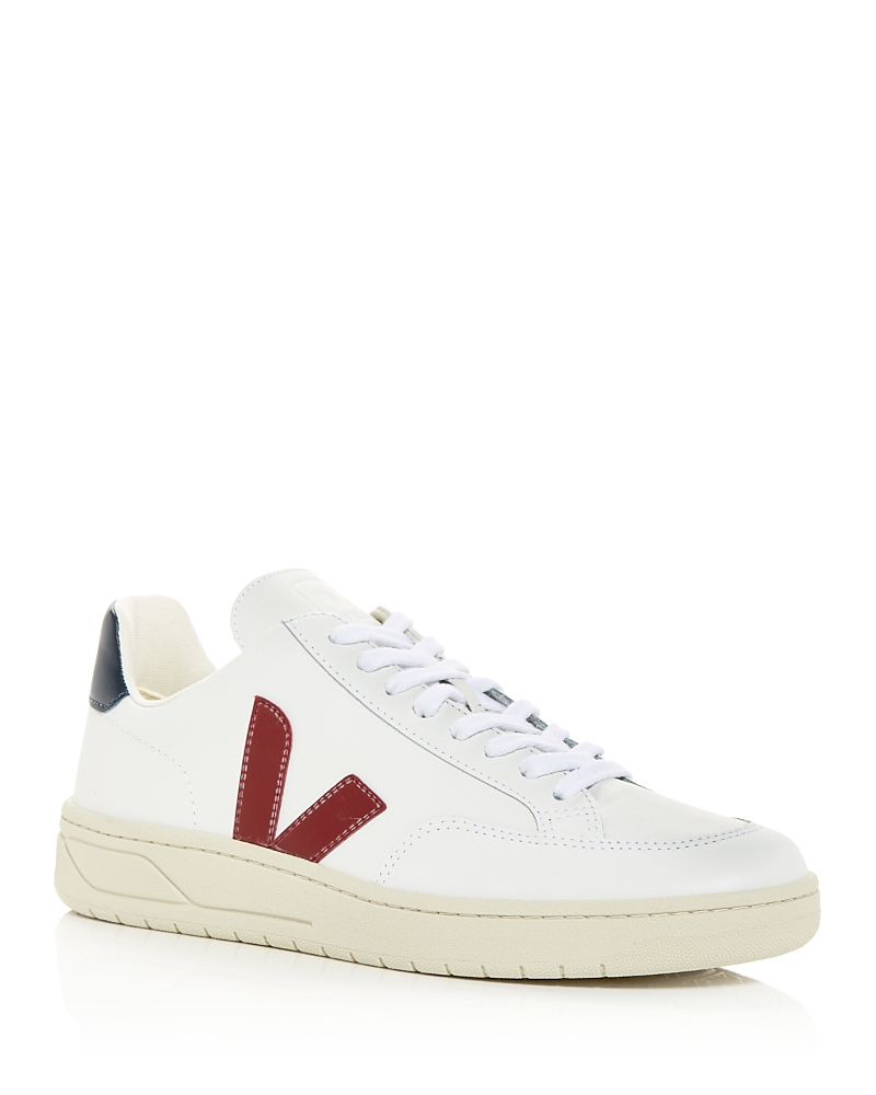 Veja V-12 Sneakres In White/dark Red