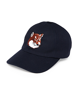 Maison Kitsune Large Fox Head Denim Cap