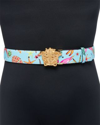 Versace Men's Tresor da la Mer Print Reversible Leather Belt