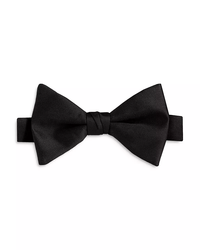 David Donahue Silk Satin Pre Tied Bow Tie