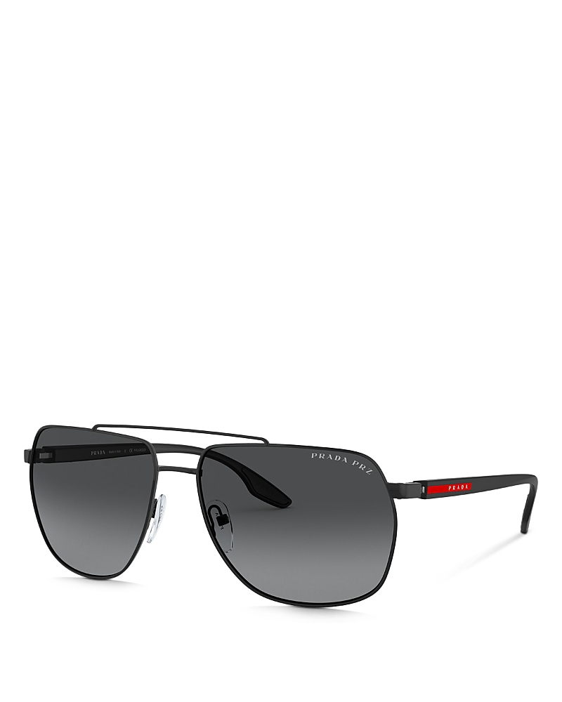 Prada Irregular Polarized Sunglasses, 62mm