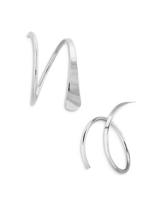 Moon & Meadow - 14K White Gold Tapered Wire Cuff Earrings - Exclusive