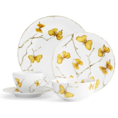 Butterfly Ginkgo Gold 5 Piece Dinnerware Set