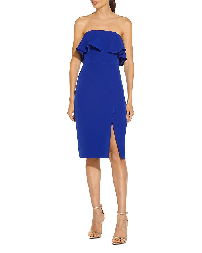 Aidan by Aidan Mattox Off the Shoulder Crepe Popover Cocktail Dress | Bloomingdale's