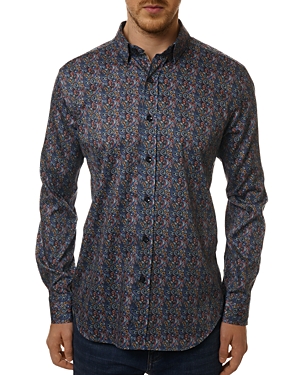 Robert Graham Meyrick Cotton Swirl Print Tailored Fit Button Down Shirt