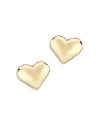 Bloomingdale's Fine Collection - Puffed Heart Studs in 14K Yellow Gold