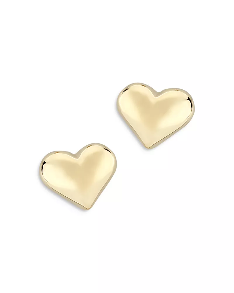 Bloomingdale's Fine Collection Puffed Heart Studs in 14K Yellow Gold