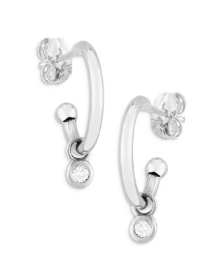 Bloomingdale's Fine Collection Diamond Hoop Earrings in 14K White Gold, 0.06 ct. t. w. - Exclusive
