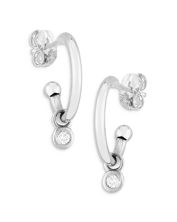 Bloomingdale's - Diamond Drop Huggie Hoop Earrings in 14K Gold - 100% Exclusive