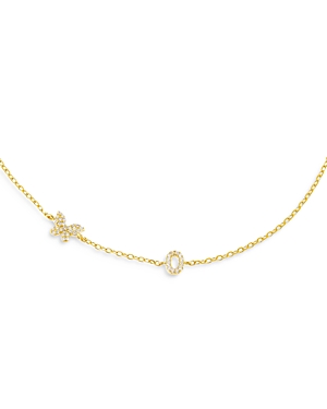 ADINAS JEWELS ADINAS JEWELS PAVE BUTTERFLY & INITIAL NECKLACE, 15,N07192GLD-O-545