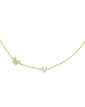 ADINAS JEWELS PAVE BUTTERFLY & INITIAL NECKLACE, 15,N07192GLD-U-545