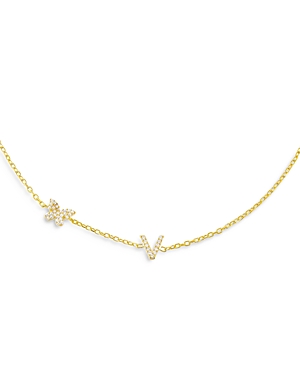 Shop Adinas Jewels Pave Butterfly & Initial Necklace, 15 In V