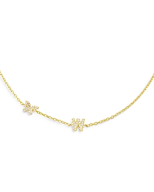 Adinas Jewels Pave Butterfly & Initial Butterfly Ankle Bracelet In Gold Vermeil Sterling Silver In W