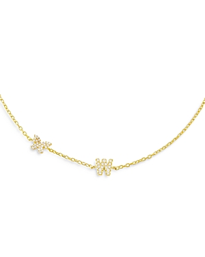 Adinas Jewels Pave Butterfly & Initial Butterfly Ankle Bracelet In Gold Vermeil Sterling Silver