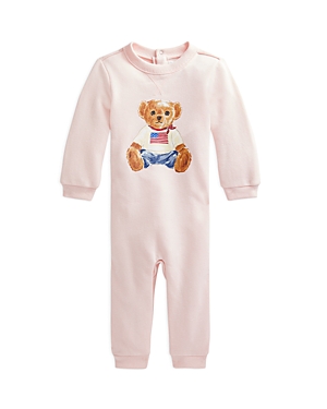 Ralph Lauren Polo  Unisex Polo Bear Fleece Coverall - Baby In Pink