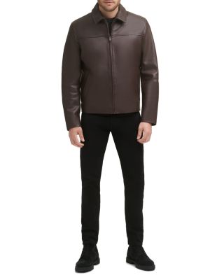 Zip Front Leather Jacket