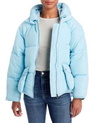 light blue bubble coat