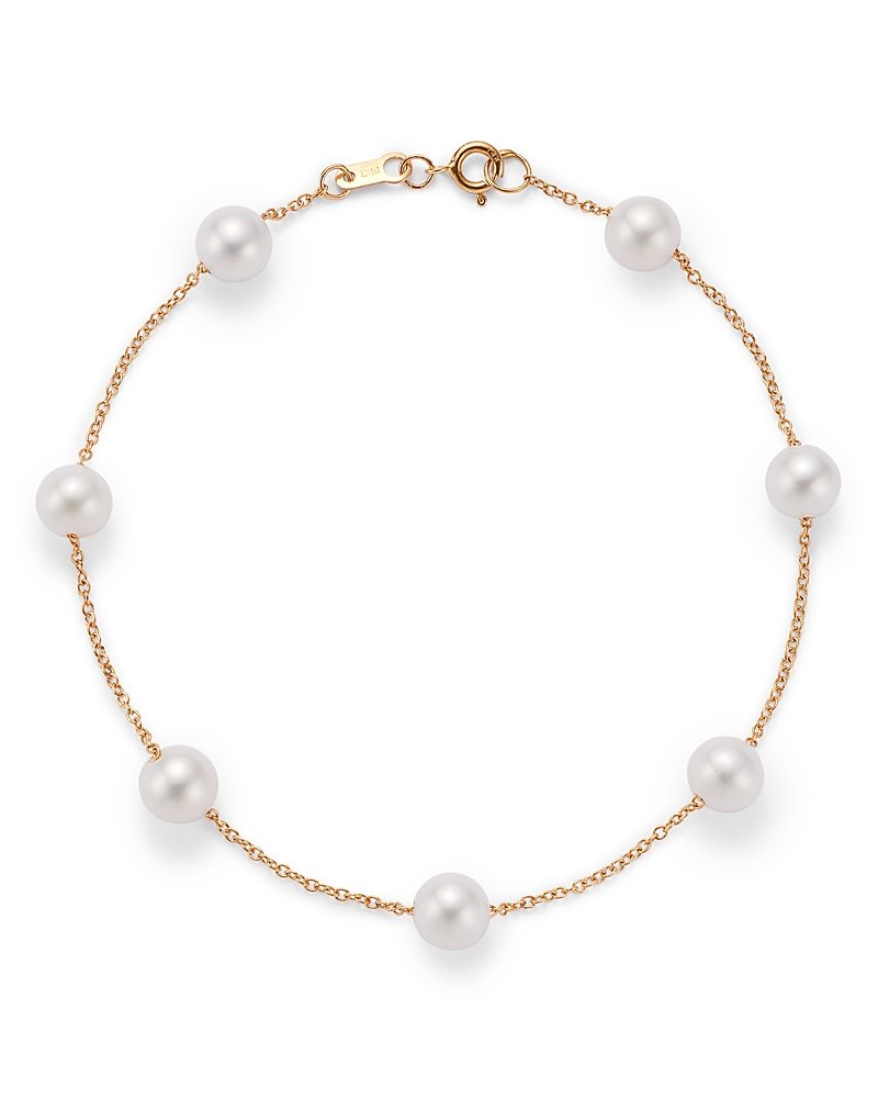 Bloomingdale's Fine Collection Cultured Freshwater Pearl Station Bracelet in 14K Yellow Gold