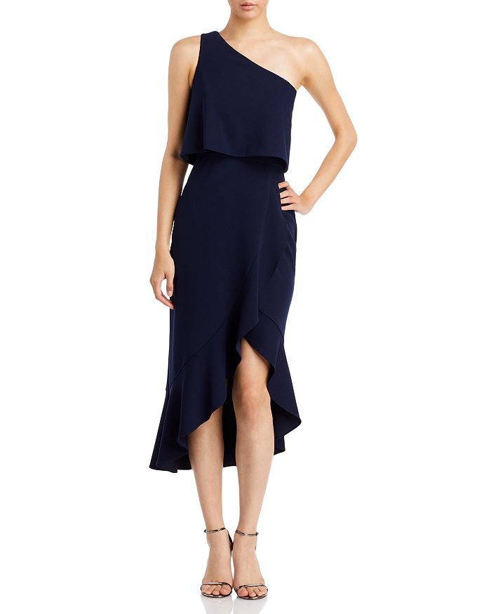 AQUA Asymmetric Popover Midi Dress - 100% Exclusive | Bloomingdale's