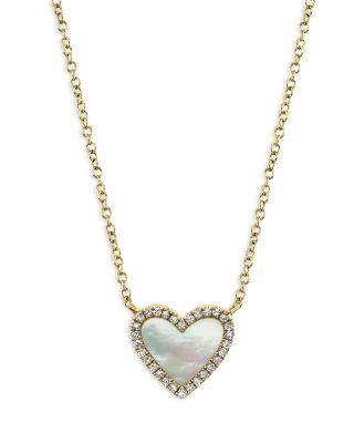 Moon & Meadow - 14K Yellow Gold Kate Stone Heart & Diamond Necklace Collection