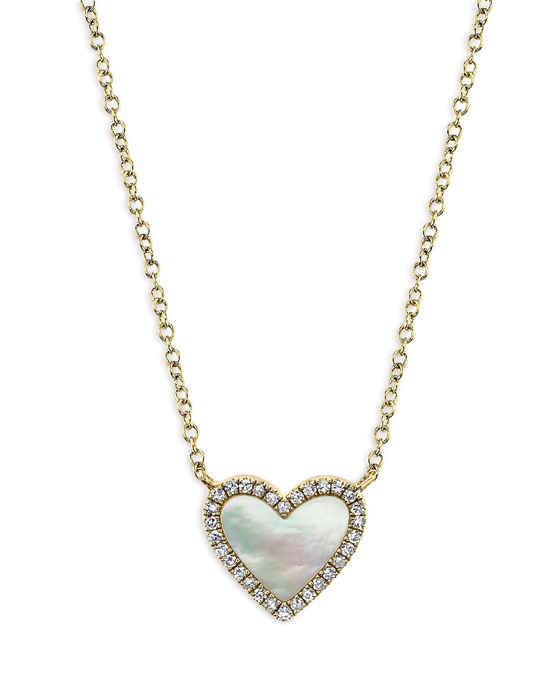 Moon Meadow 14k Yellow Gold Kate Mother Of Pearl Diamond Heart