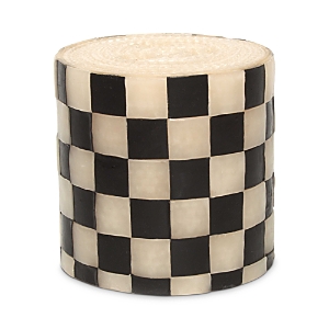 Mackenzie-childs 5 Check Pillar Candle, Black And Ivory In Black/ivory
