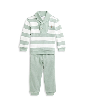 Ralph Lauren Boys' Striped Top & Pants - Baby In Lima Bean