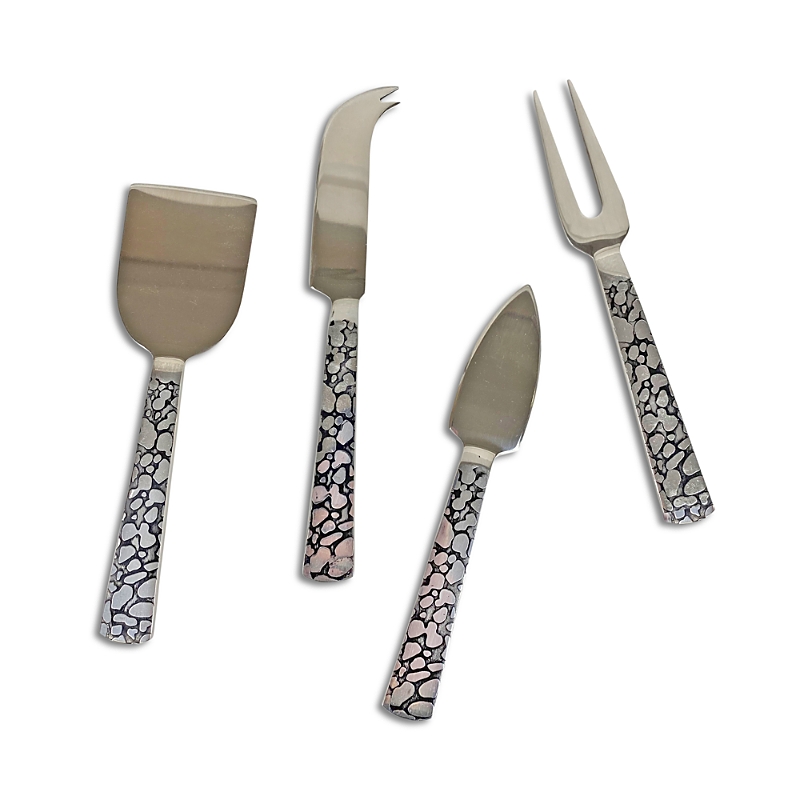 Michael Wainwright Panthera Platinum Cheese Set In Silver