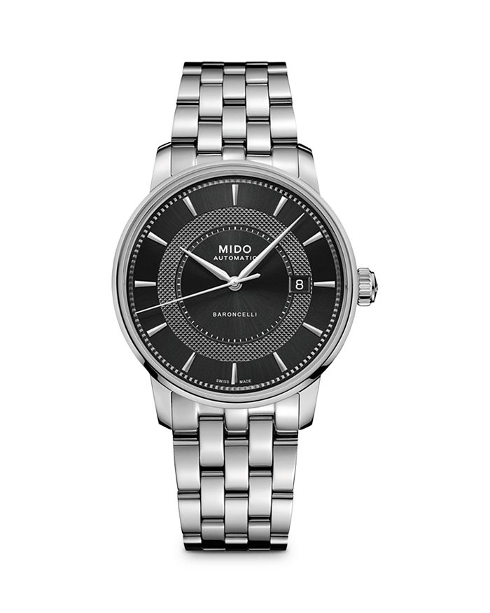 Mido Baroncelli Signature Caliber 80 Watch, 39mm In Black/silver