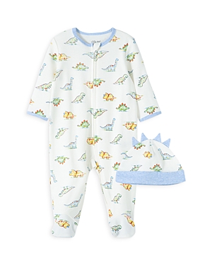 Little Me Baby Boys Dinomite Footed Coverall And Cap Set, 2 Piece In Ivory