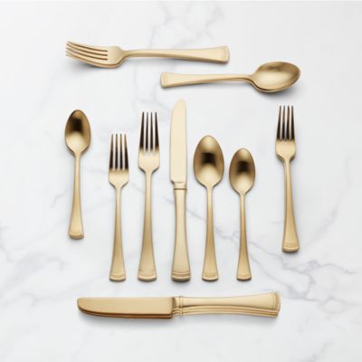 Portola 20-Piece Gold Satin Flatware Set