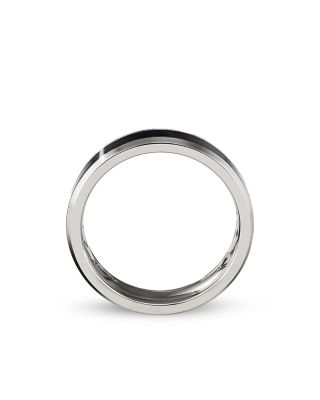 Men's Black & Gray Titanium 6mm Beveled Band