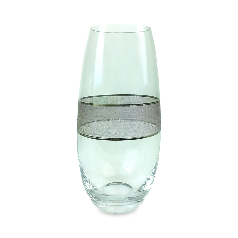 Michael Wainwright Panthera Indigo Glass Vase In Platinum/white