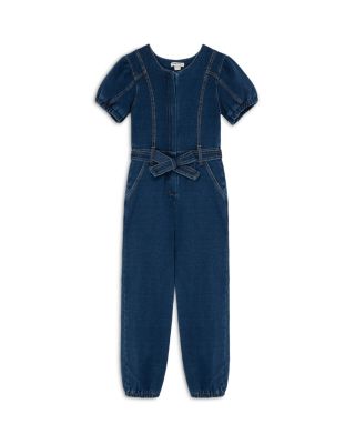 Habitual Kids - Girls' Puff Sleeve Denim Jumpsuit - Little Kid