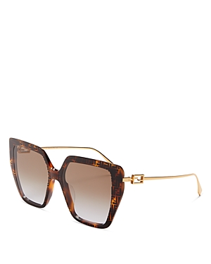 Shop Fendi Baguette Butterfly Sunglasses, 55mm In Havana/brown Gradient