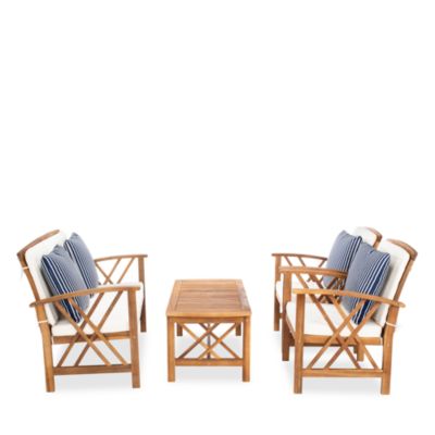 Fontana 4-Piece Outdoor Living Set with Accent Pillows