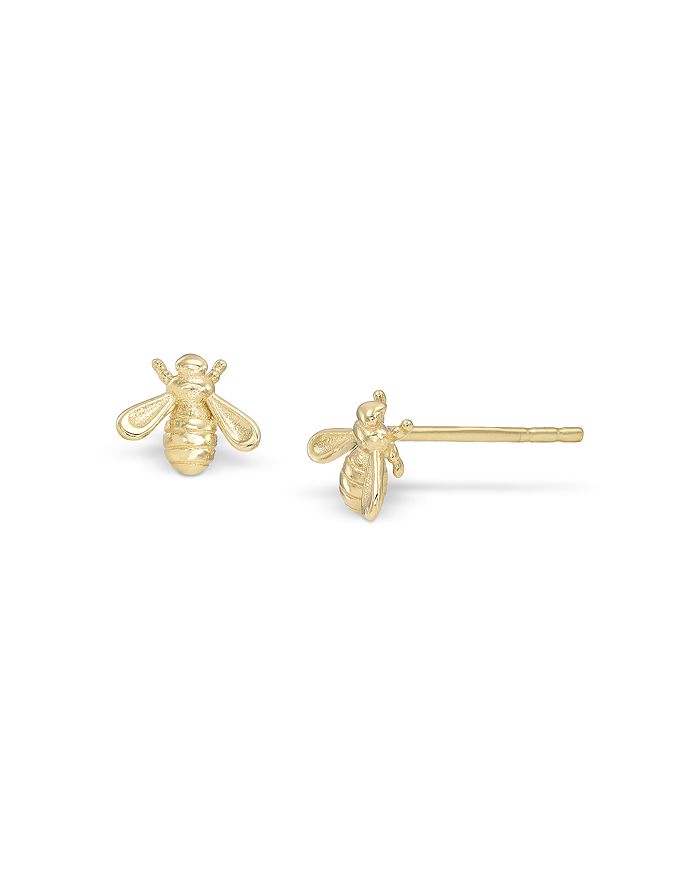 Zoe Lev - 14K Yellow Gold Bee Stud Earrings