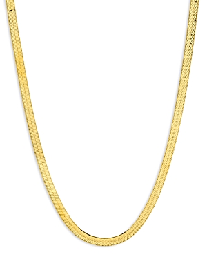 14K Yellow Gold Herringbone Chain Necklace, 18