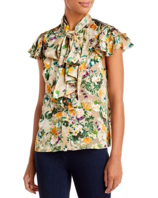 Alice and Olivia - Jeannie Bow Collar Blouse