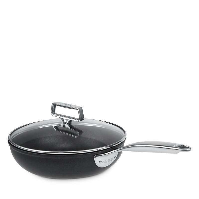 Cristel Castel Pro Ultralu 2-quart Non Stick Sautepan & Lid In Black