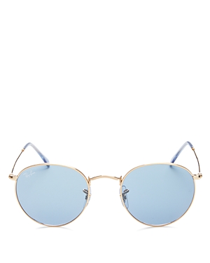 Ray Ban Ray-ban Icons Round Sunglasses, 50mm In Gold/blue