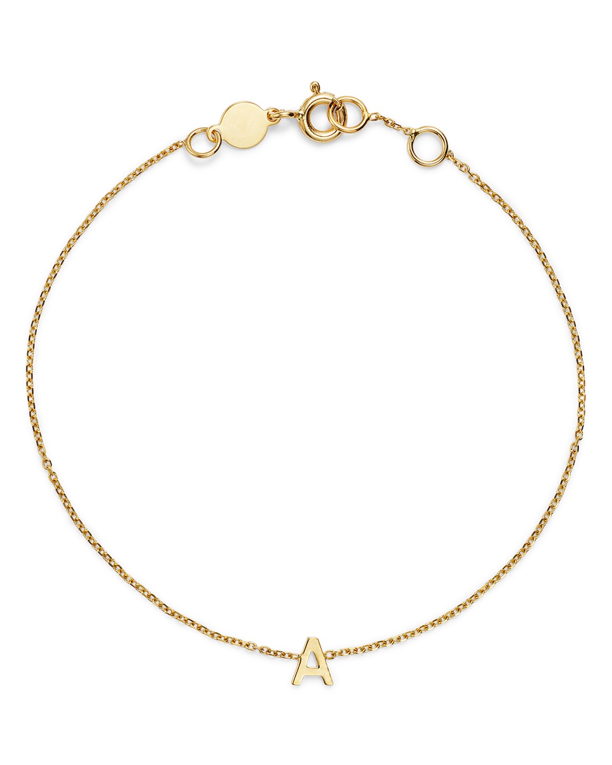 14K Yellow Gold Initial Chain Bracelet