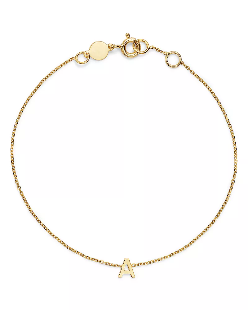 Moon & Meadow 14K Yellow Gold Initial Chain Bracelet