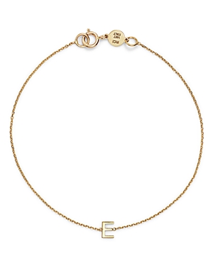 Moon & Meadow 14k Yellow Gold Initial Chain Bracelet In E